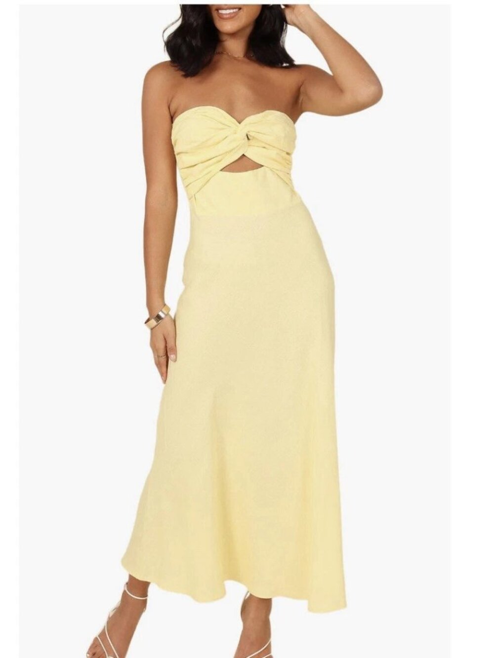 Petal & Pup Strapless Maxi Rosetta Dress - Size 14 - Lemon Yellow